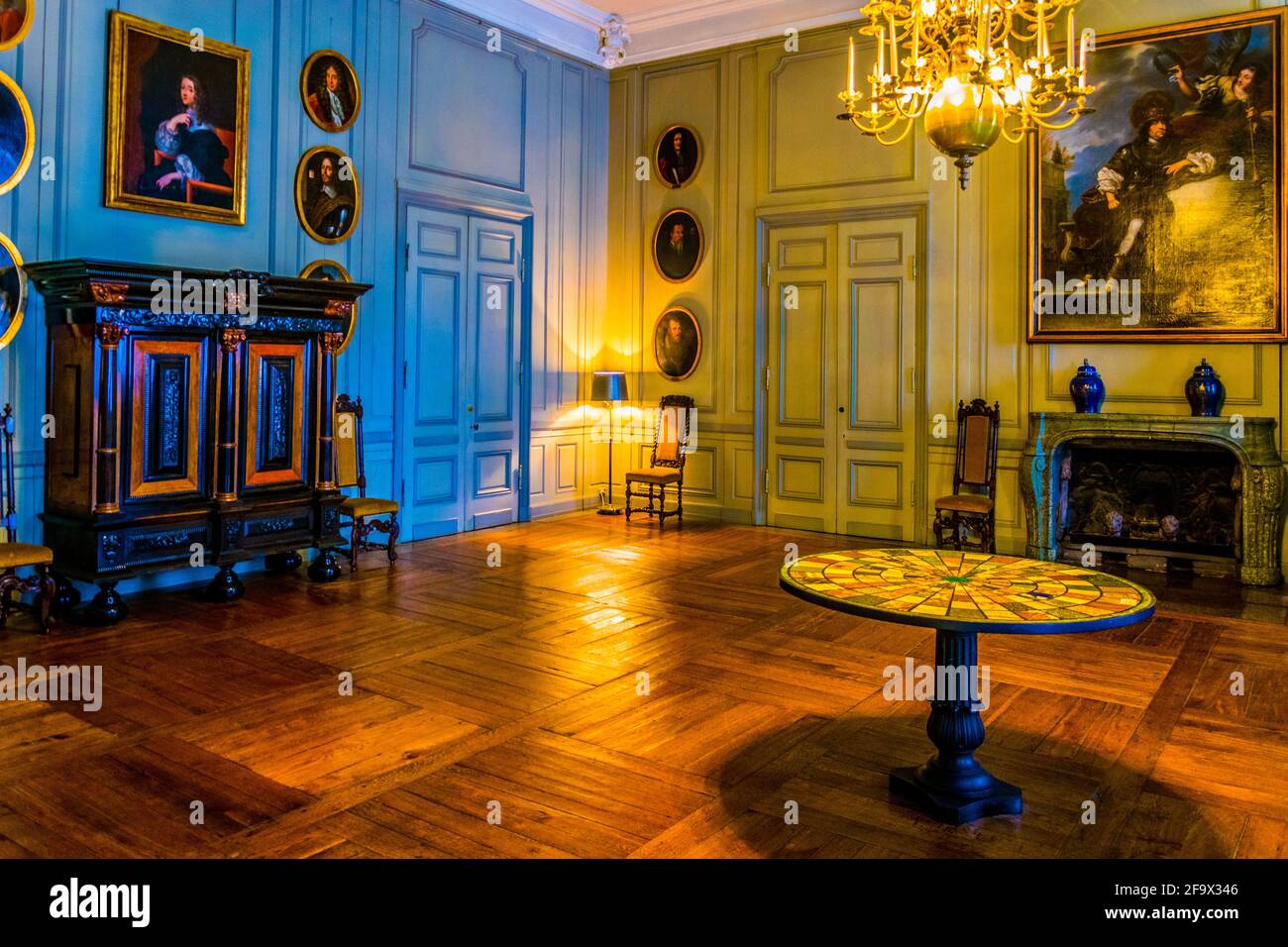 STOCKHOLM, SWEDEN, AUGUST 18, 2016: View of a chamber of the Kungliga slottet castle in Gamla Stan, Stockholm, Sweden Stock Photo