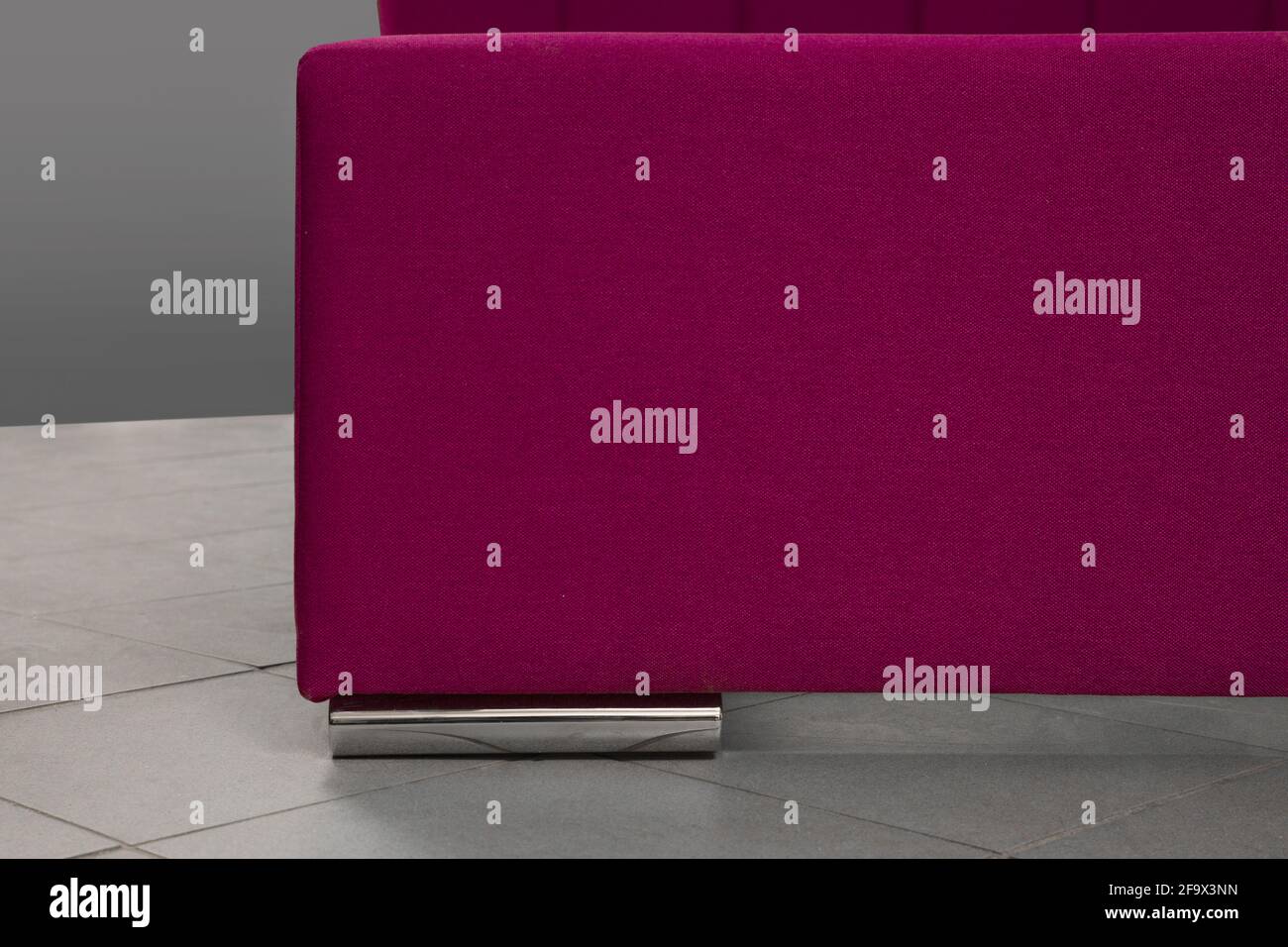 Detail of a red design fabric sofa in the room Stock Photo Alamy