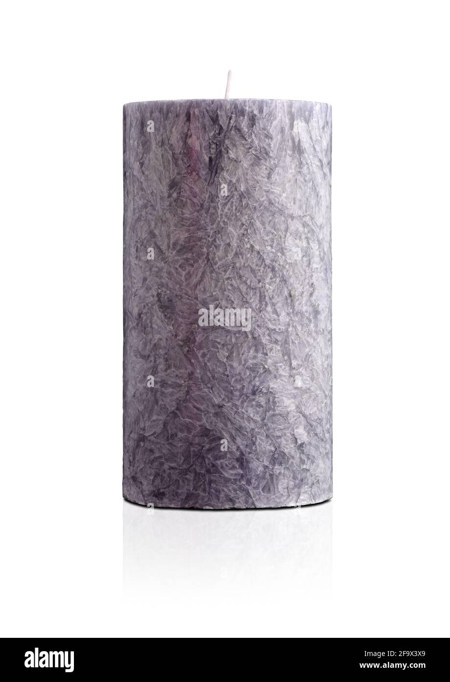 New gray candle with cracked texture Stock Photo