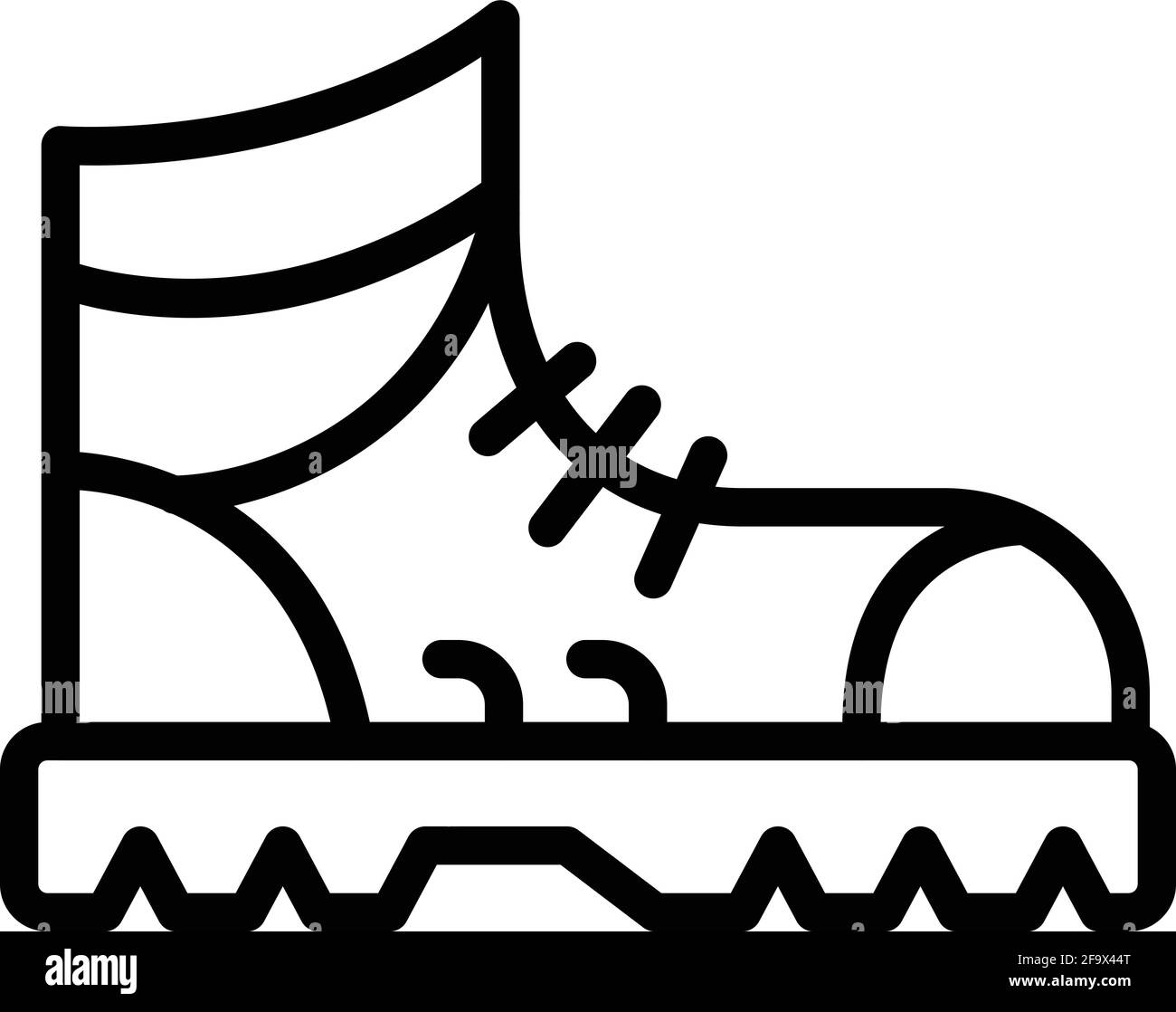 Hiking boots icon. Outline Hiking boots vector icon for web design