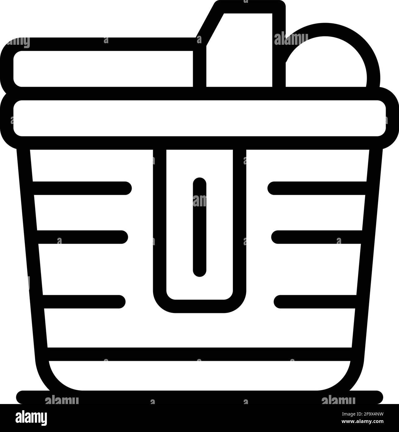 Travel picnic basket icon. Outline Travel picnic basket vector icon for ...