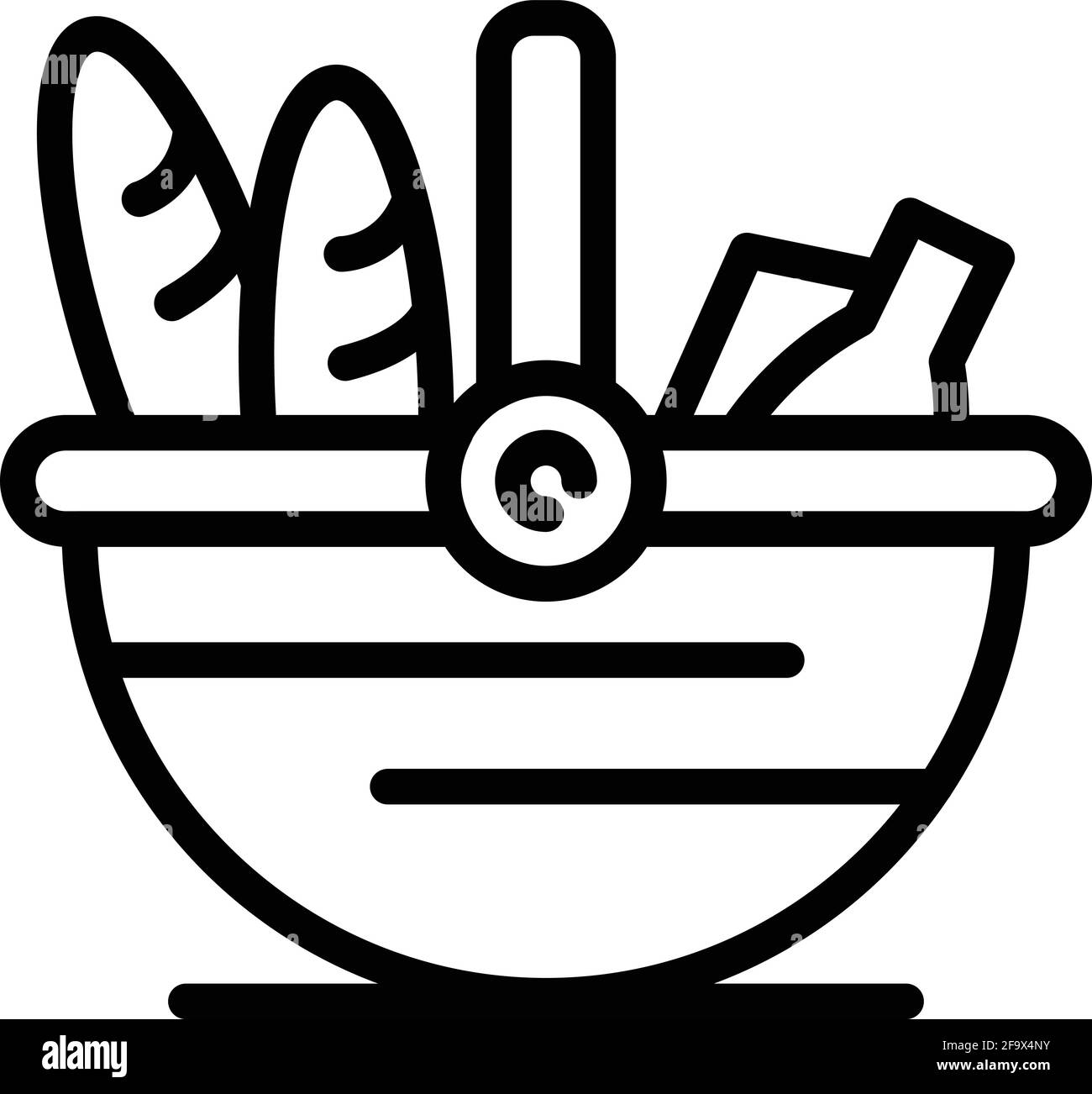 Park picnic basket icon. Outline Park picnic basket vector icon for web ...