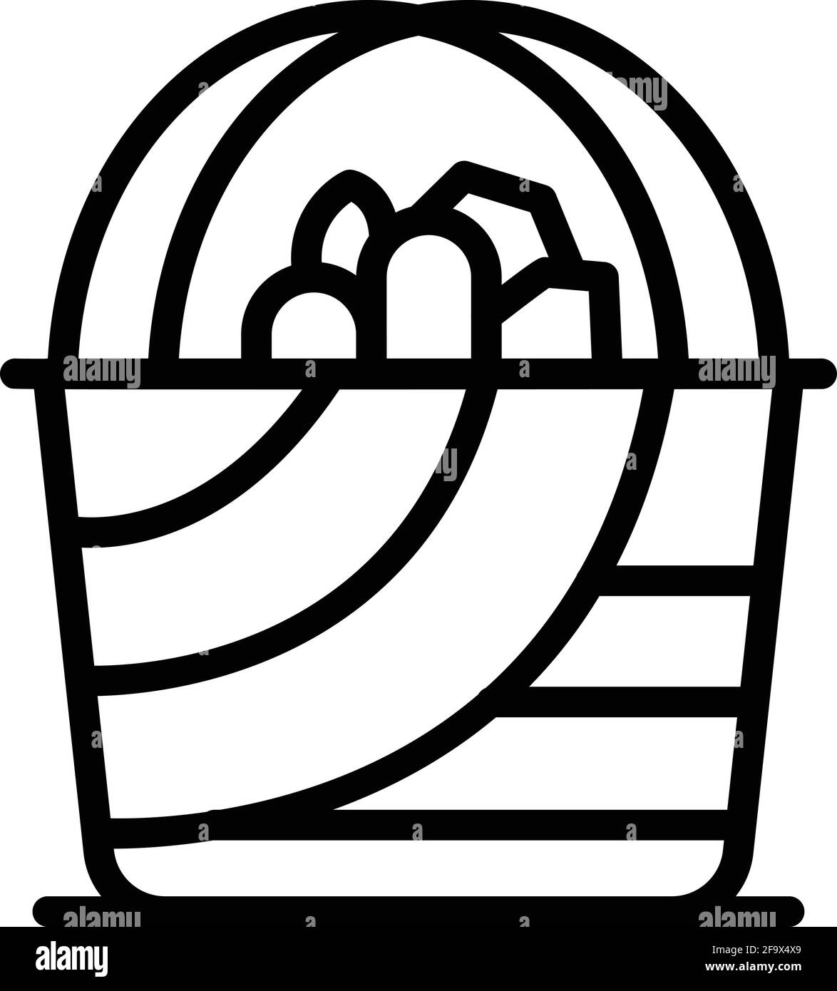Nature picnic basket icon. Outline Nature picnic basket vector icon for ...
