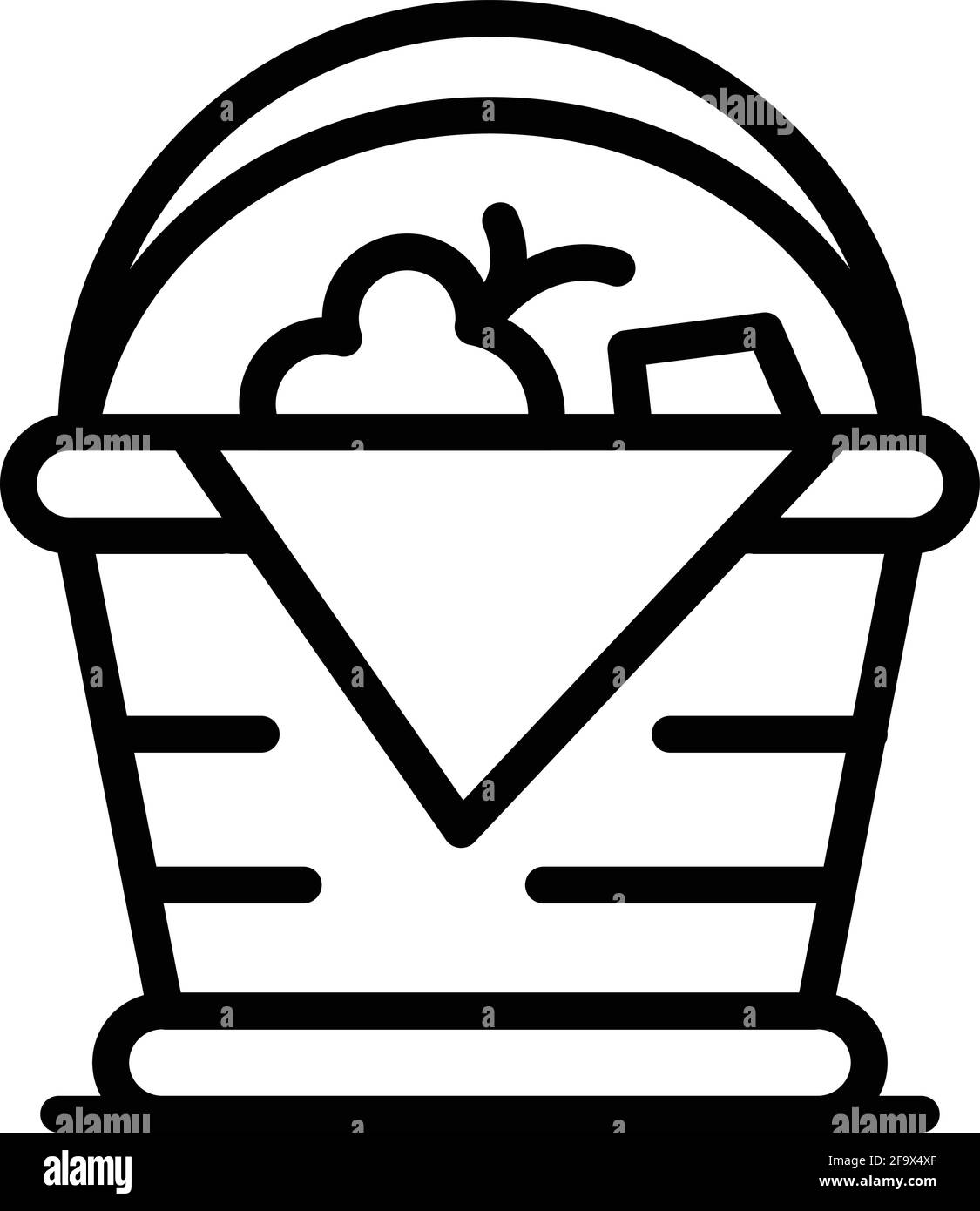 Handmade picnic basket icon. Outline Handmade picnic basket vector icon ...