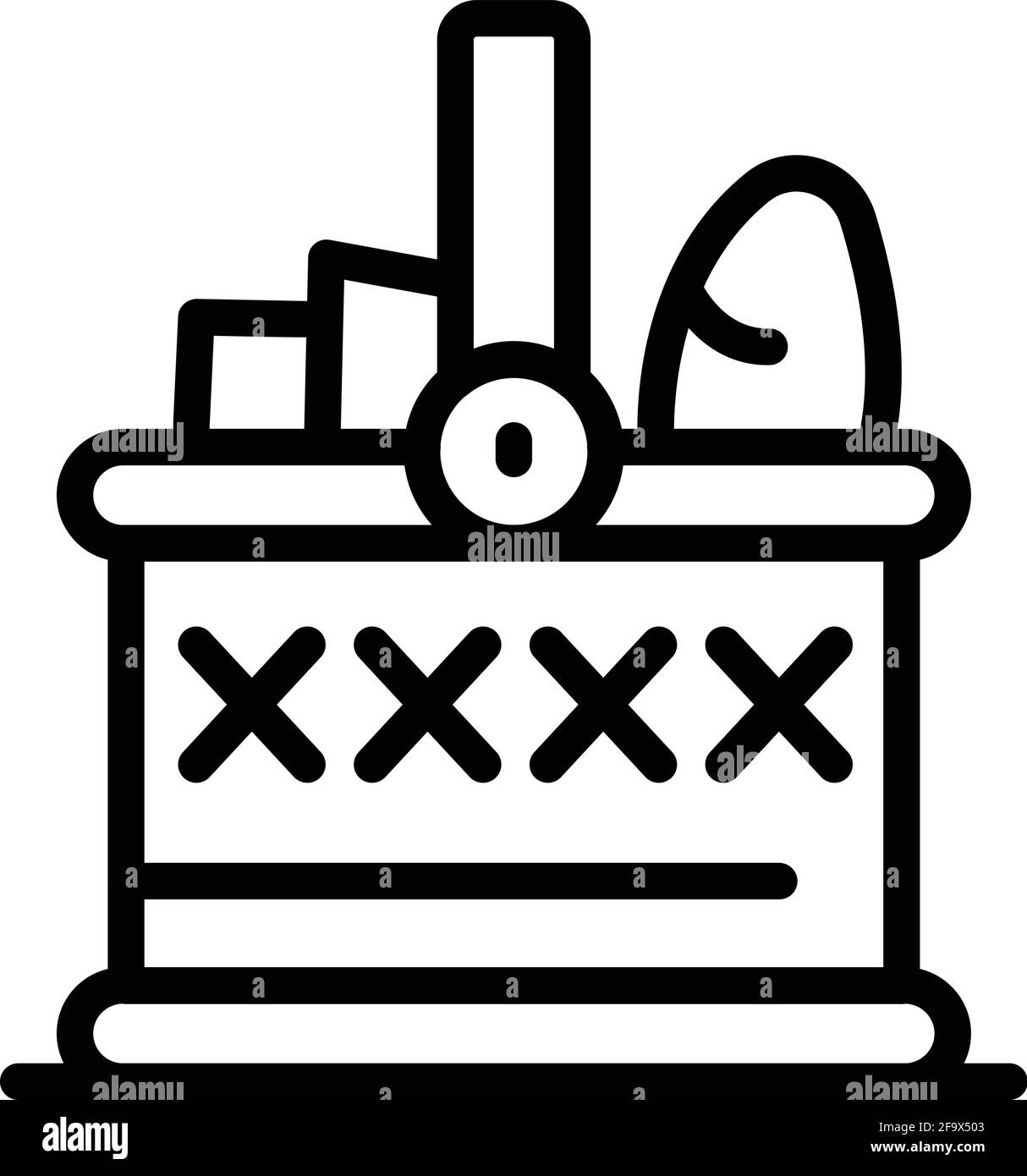Wicker picnic basket icon. Outline Wicker picnic basket vector icon for ...