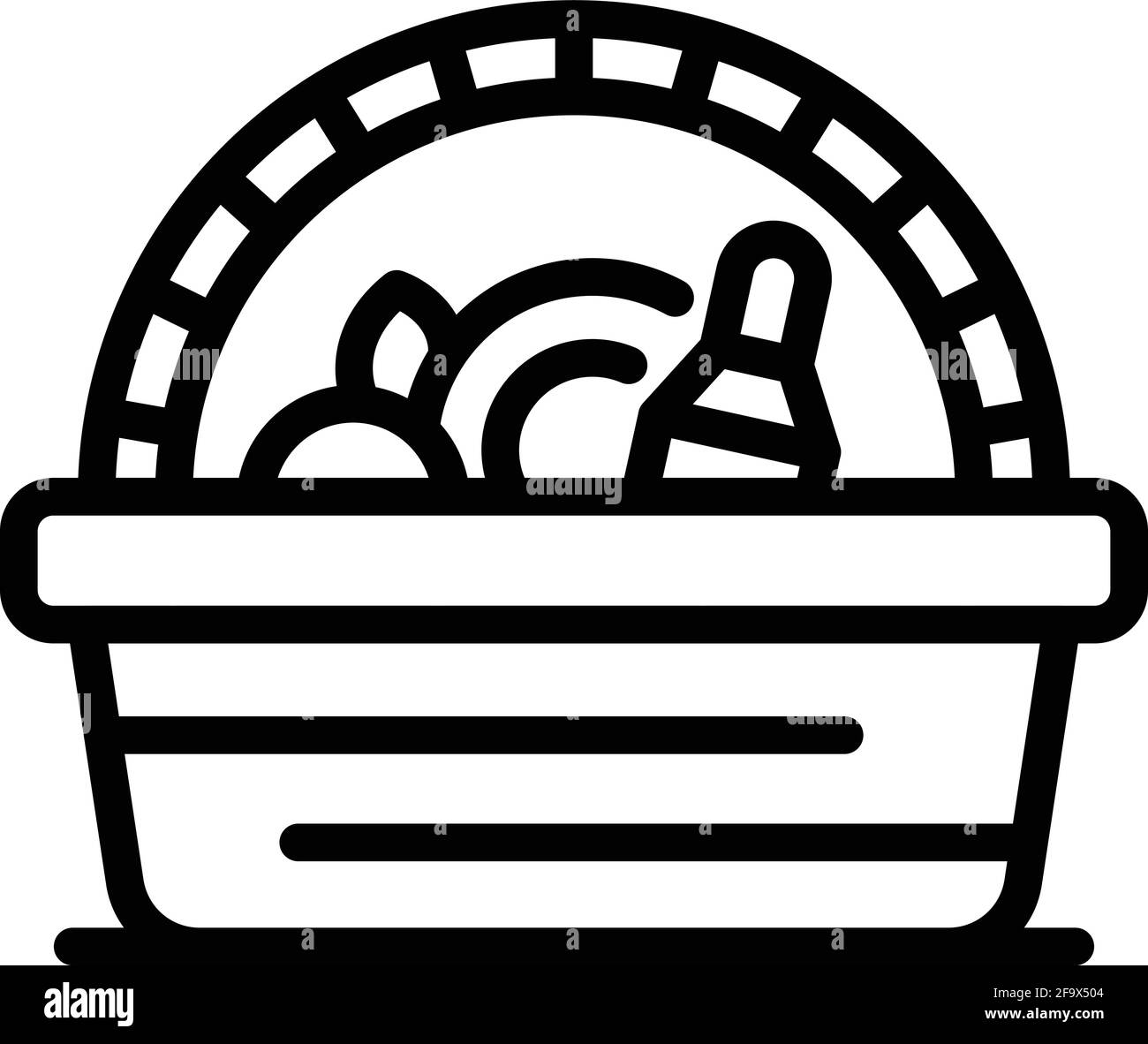 Party picnic basket icon. Outline Party picnic basket vector icon for web design isolated on white background Stock Vector