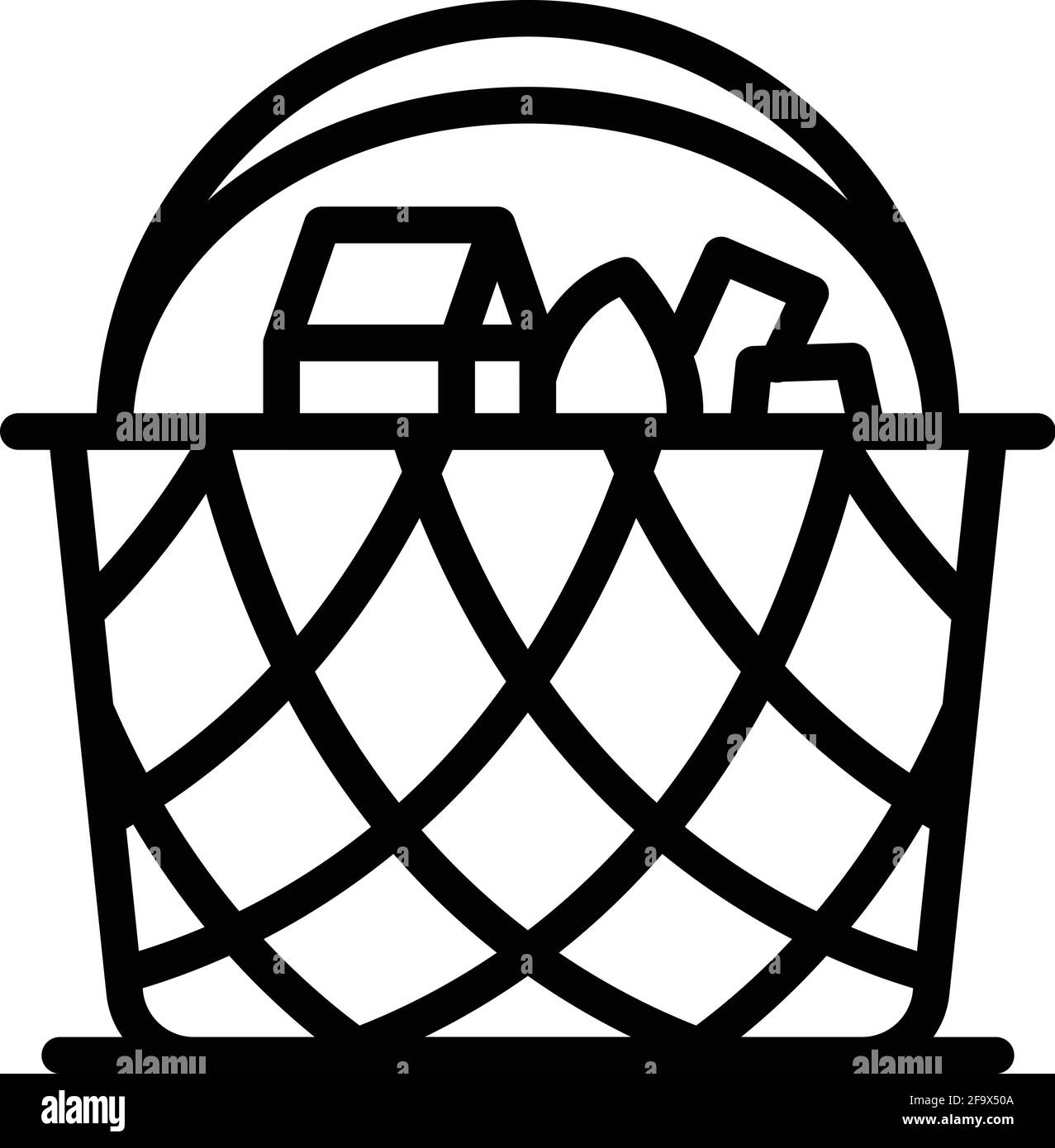 Outdoor picnic basket icon. Outline Outdoor picnic basket vector icon ...