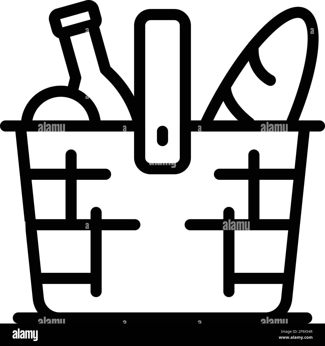 Healthy picnic basket icon. Outline Healthy picnic basket vector icon