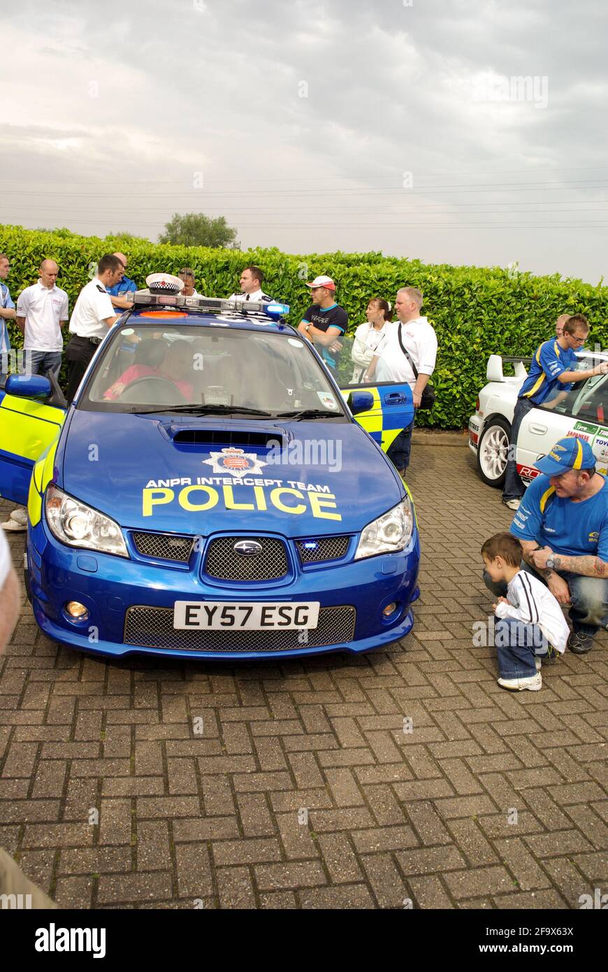 Police Interceptors. ANPR equipped police car made famous by TV programme, at a car event at the Prodrive racing car centre. ANPR Intercept Team Stock Photo