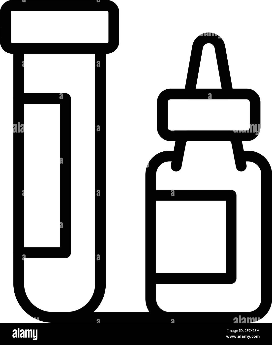 Lab tube test icon. Outline Lab tube test vector icon for web design ...