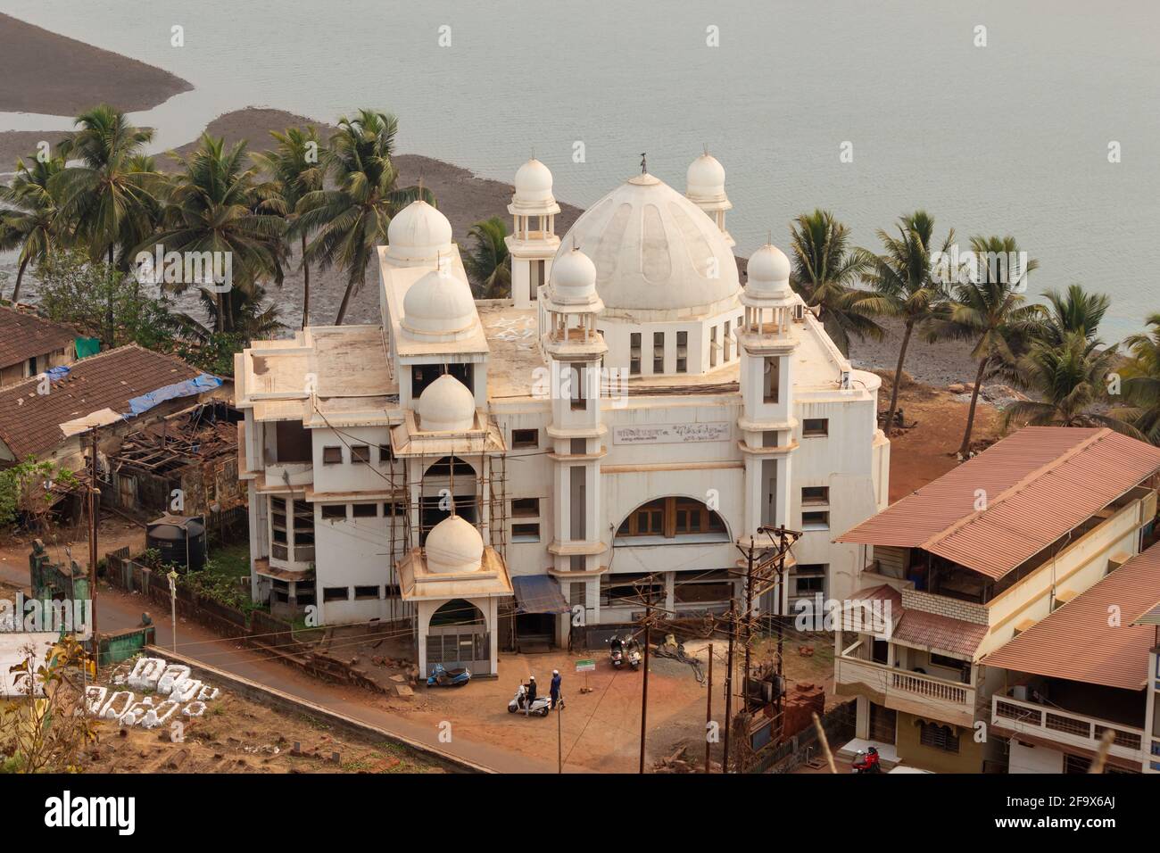 Top view Adampur Jama Masjid from Thiba point, Ratnagiri, Maharashtra, India. Stock Photo