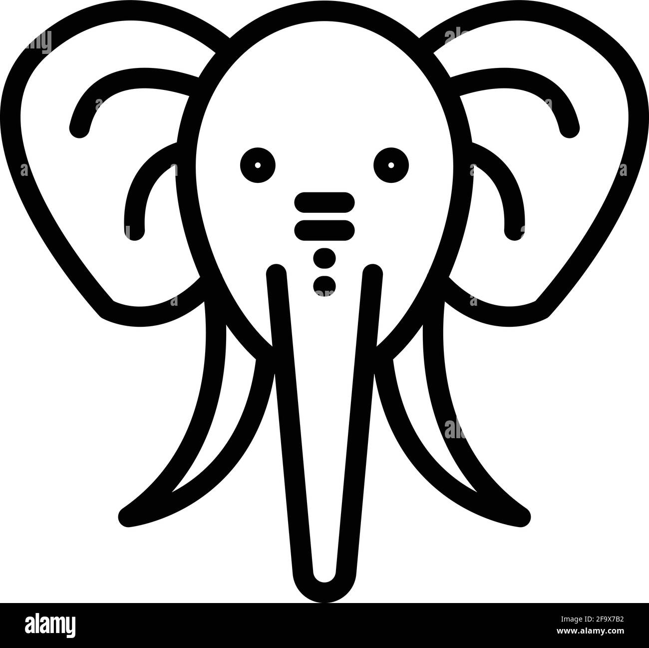 Wild elephant icon. Outline Wild elephant vector icon for web design isolated on white background Stock Vector