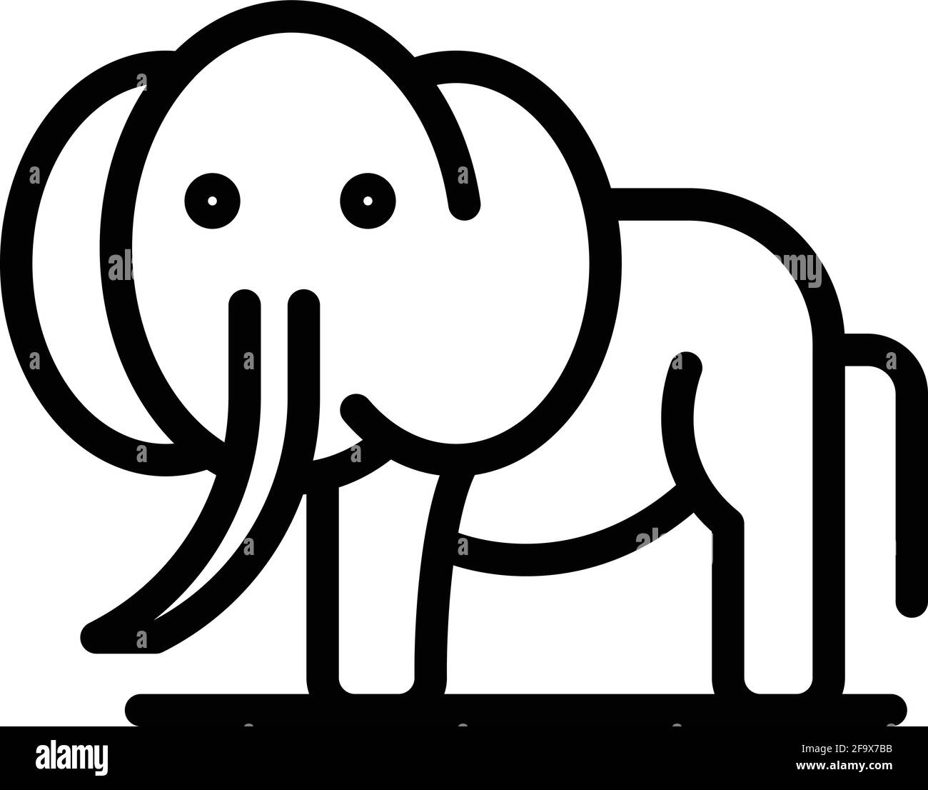 Safari elephant icon. Outline Safari elephant vector icon for web design isolated on white background Stock Vector