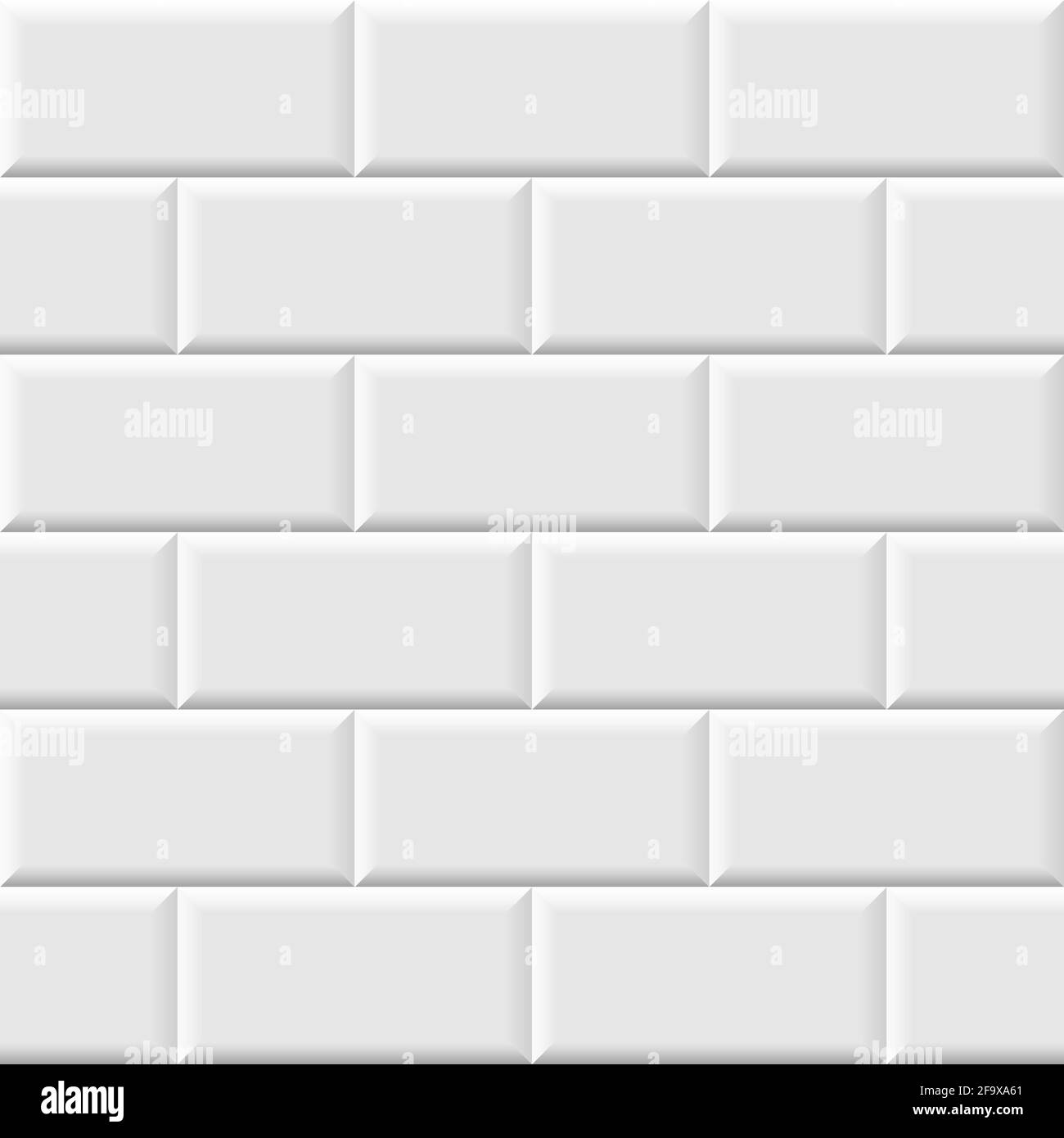 White metro tiles seamless background. Subway brick pattern for