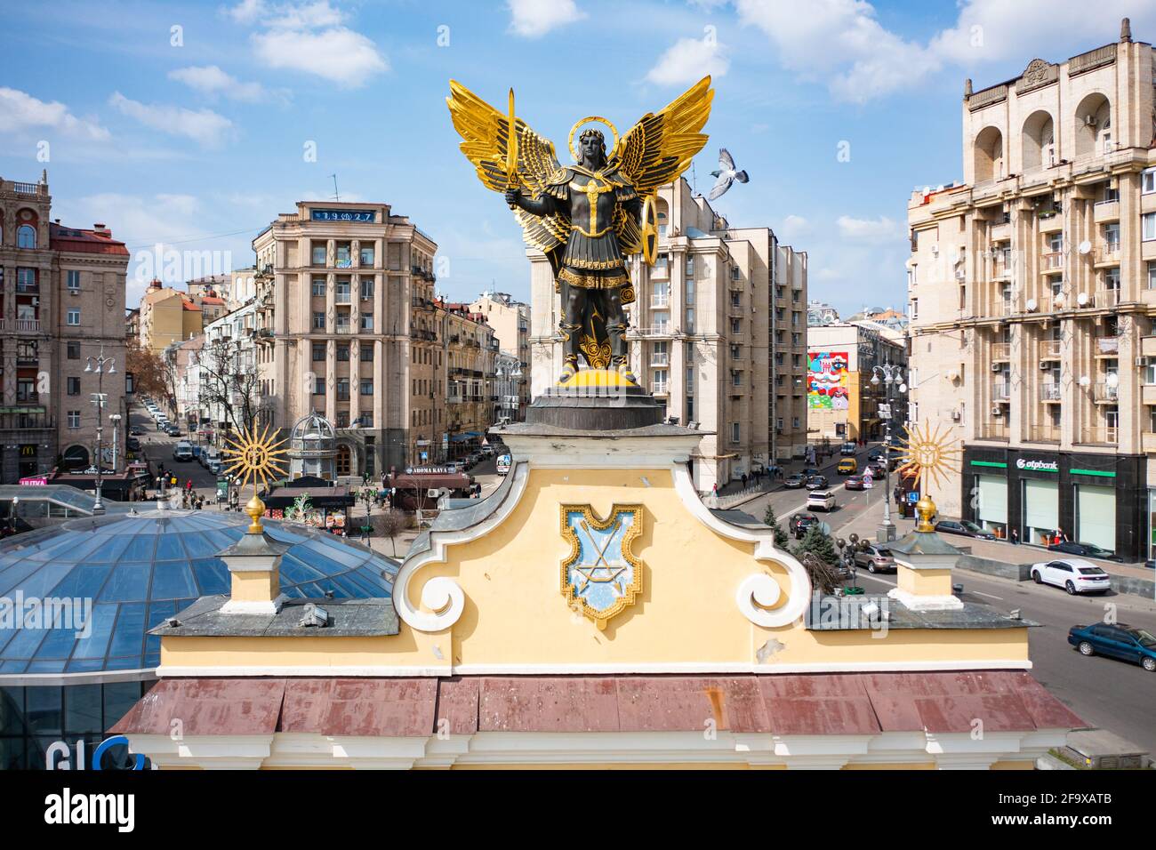 Archangel michael statue in kiev hires stock photography and images