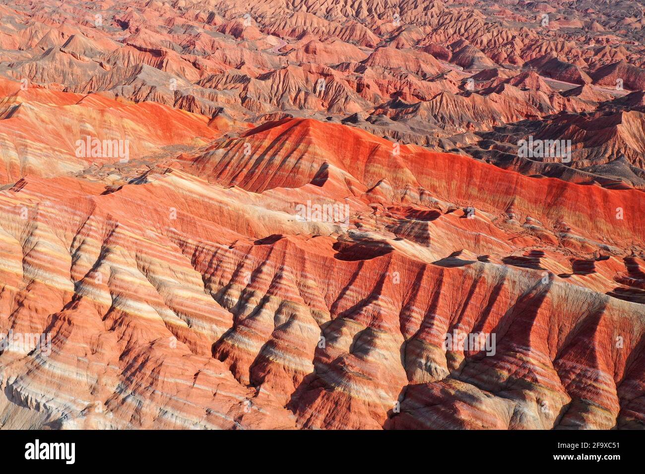 Zhangye, China. 20th Apr, 2021. The beauty of colorful Danxia landform in Zhangye, Gansu, China on 20th April, 2021.(Photo by TPG/cnsphotos) Credit: TopPhoto/Alamy Live News Stock Photo