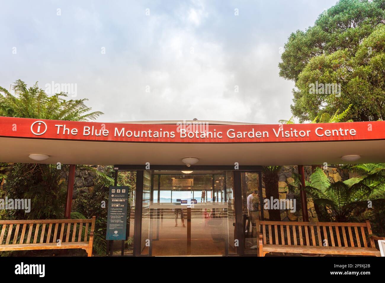 Entrance to The Blue Mountains Botanic Gardens Visitors Centre, NSW, Australia Stock Photo Alamy