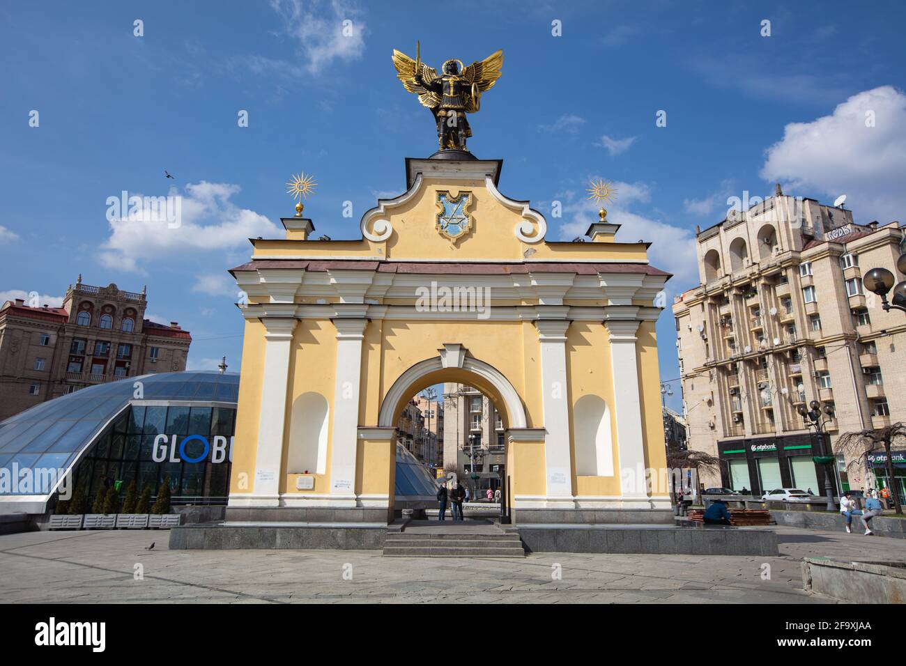 Kyiv, Ukraine April 1, 2021 Statue of Saint Michael the Archangel