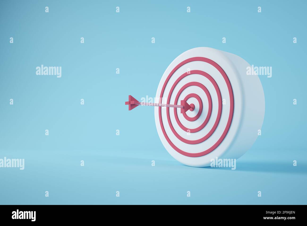 Minimal bullseye with arrow 3d rendering concept Stock Photo