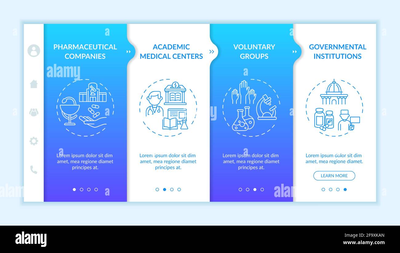 Clinical investigation onboarding vector template Stock Vector