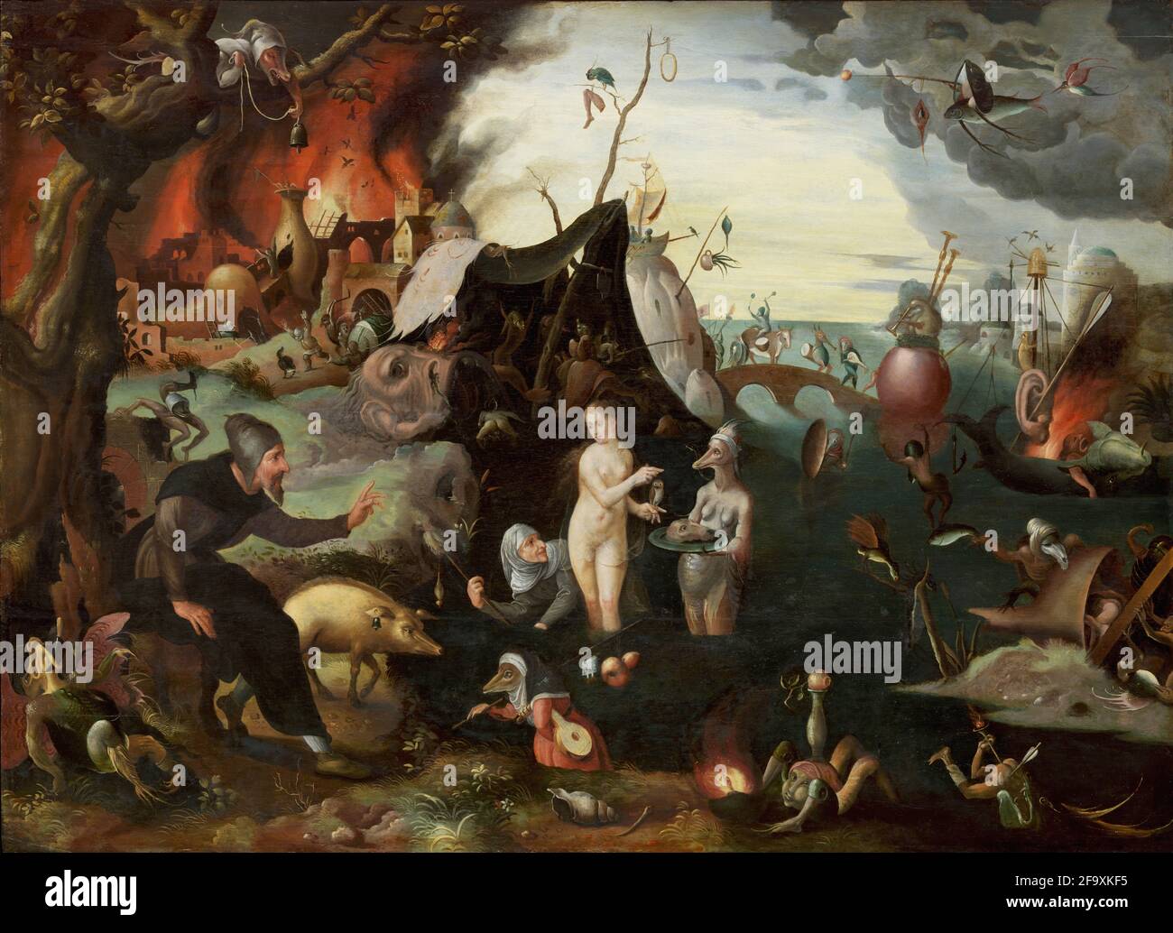 vintage art depicting heaven, hell and the last judgement Stock Photo