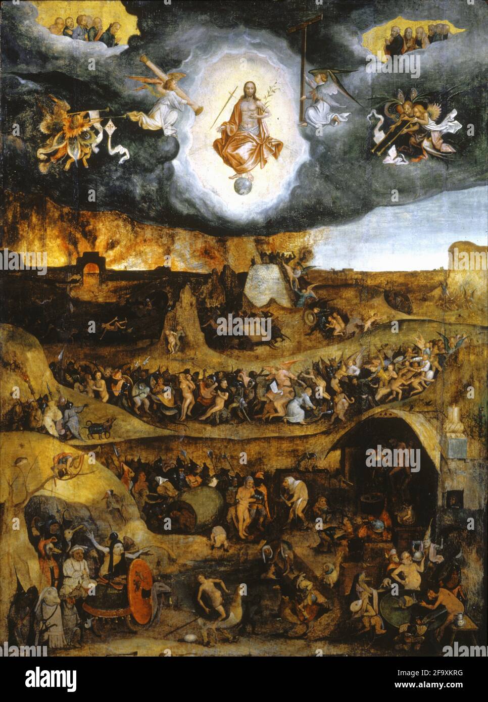 vintage art depicting heaven, hell and the last judgement Stock Photo