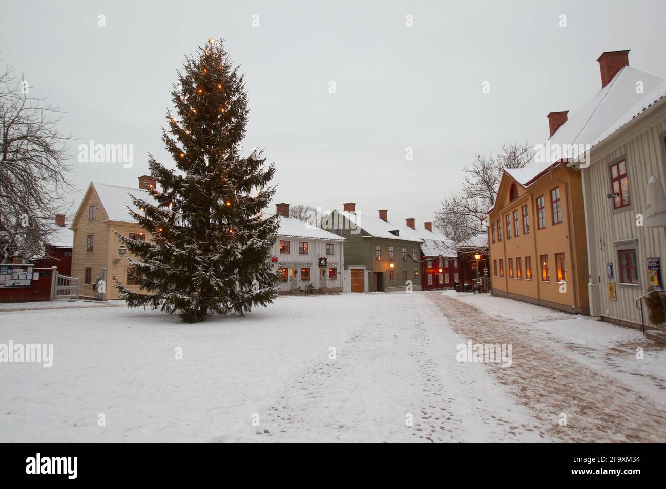 Winter in old town, Linköping, Sweden Stock Photo - Alamy