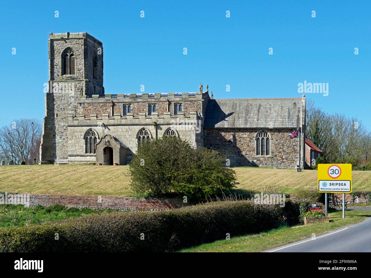 All Saints Church in the village of Skipsea, East Yorkshire, England UK Stock Photo