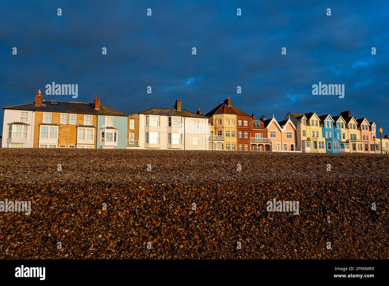 Seaside residential properties, Aldeburgh, Suffolk, UK. Stock Photo