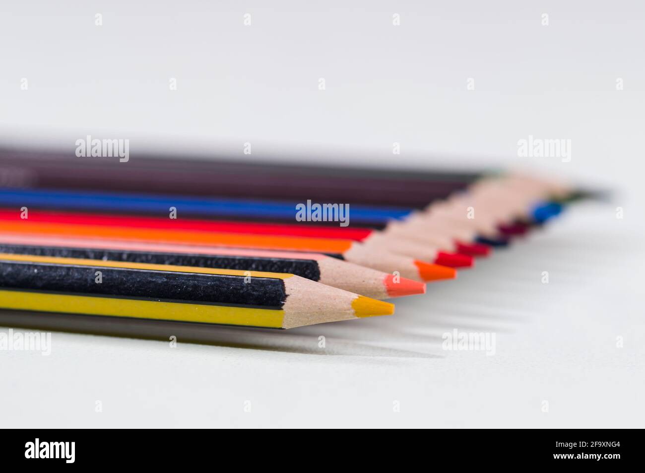Colourful crayons, little depth of field Stock Photo