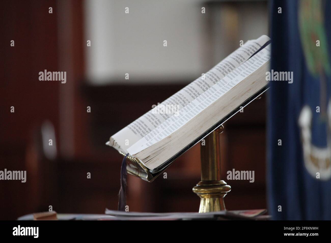 The Open Bible at the front of Salop Chapel in Liverpool England Stock Photo