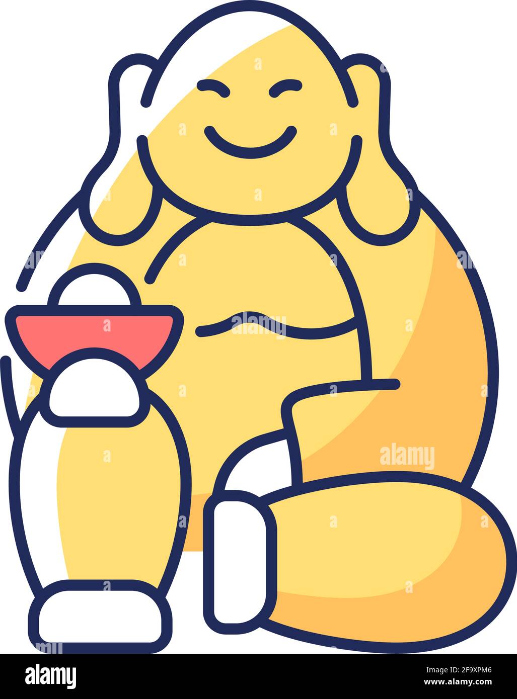 Laughing Buddha RGB color icon Stock Vector