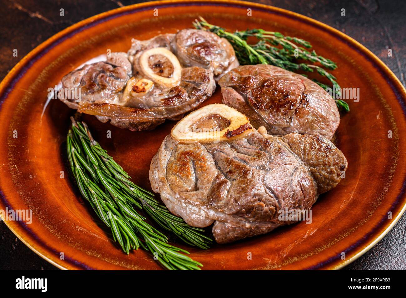 Cooked Meat On The Bone Osso Buco Veal Shank Italian Ossobuco Steak