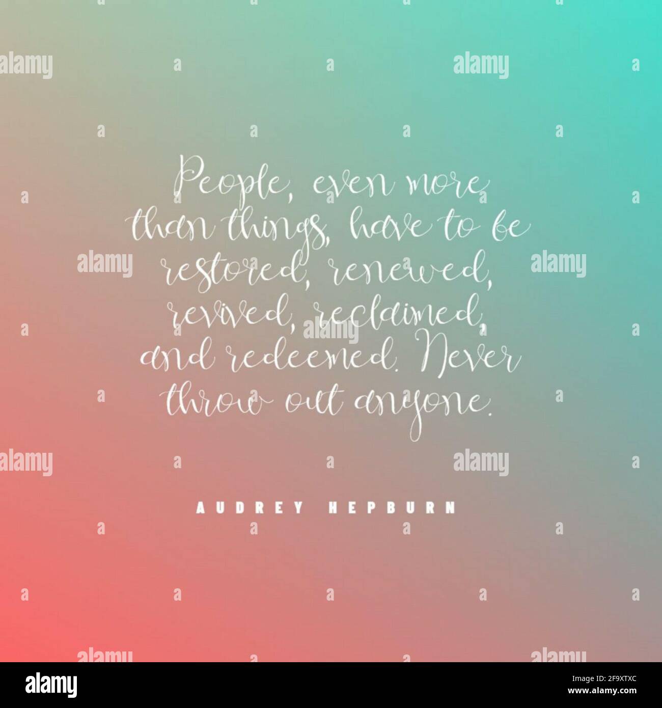 Qoute about restoring and careing about people Stock Photo