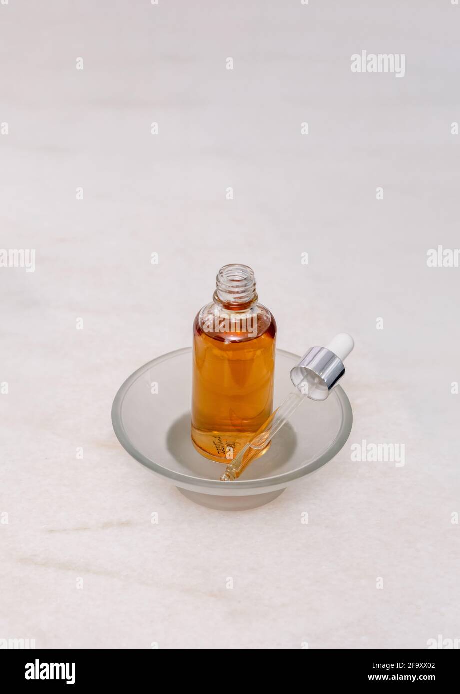 Natural Serum. Concept of cosmetic injection is hyaluronic acid, botulin, serum. Cbd oil Stock Photo