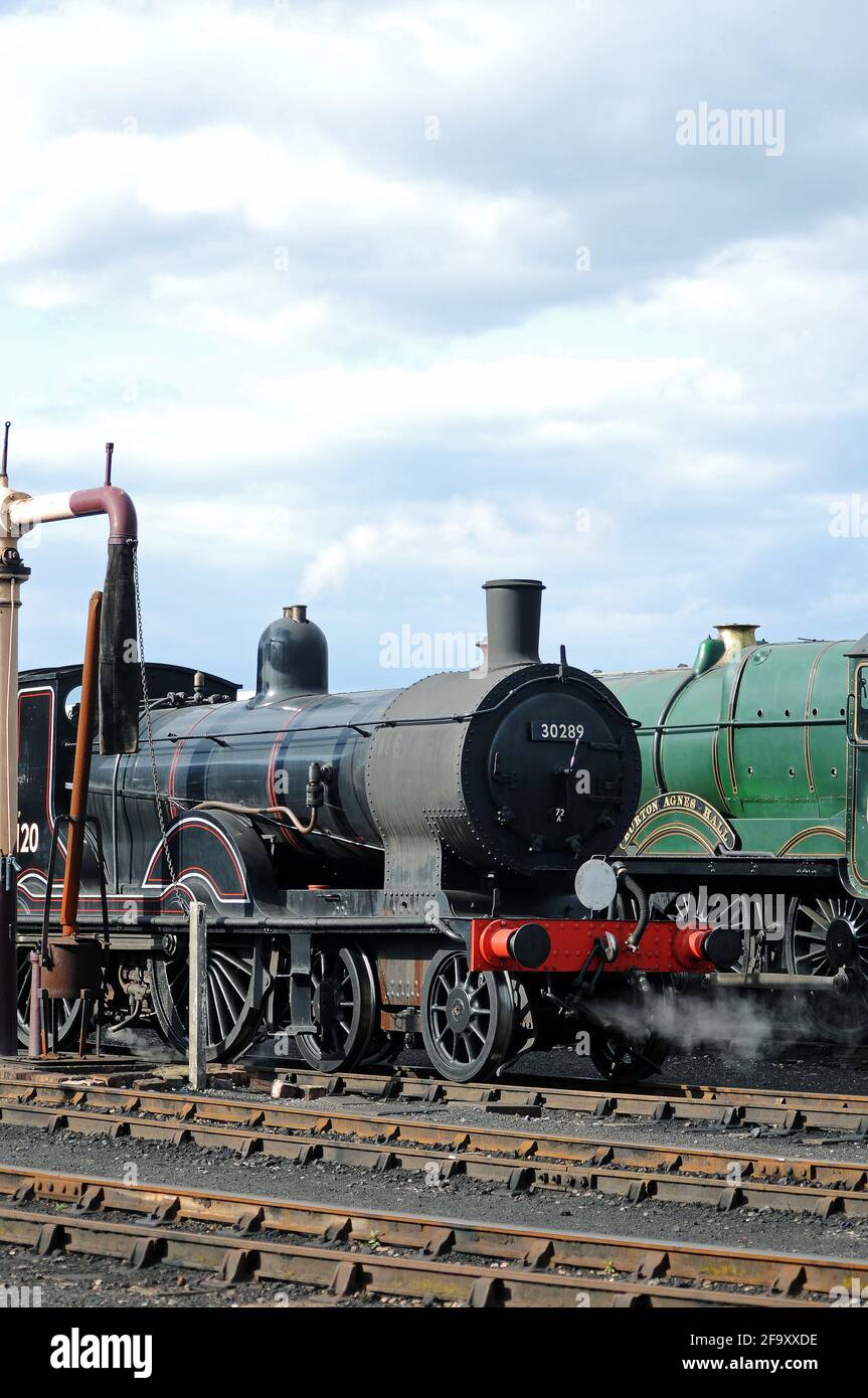 '30120' (in the middle of being re-numbered as '30289') on shed with 'Burton Agnes Hall'. Stock Photo