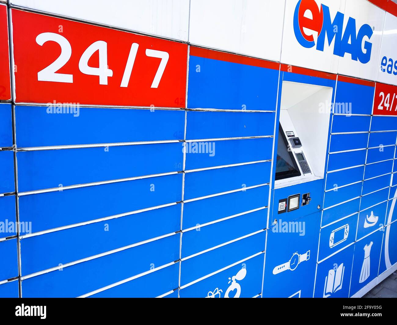EMAG easybox pickup point in Bucharest, Romania, 2021 Stock Photo - Alamy