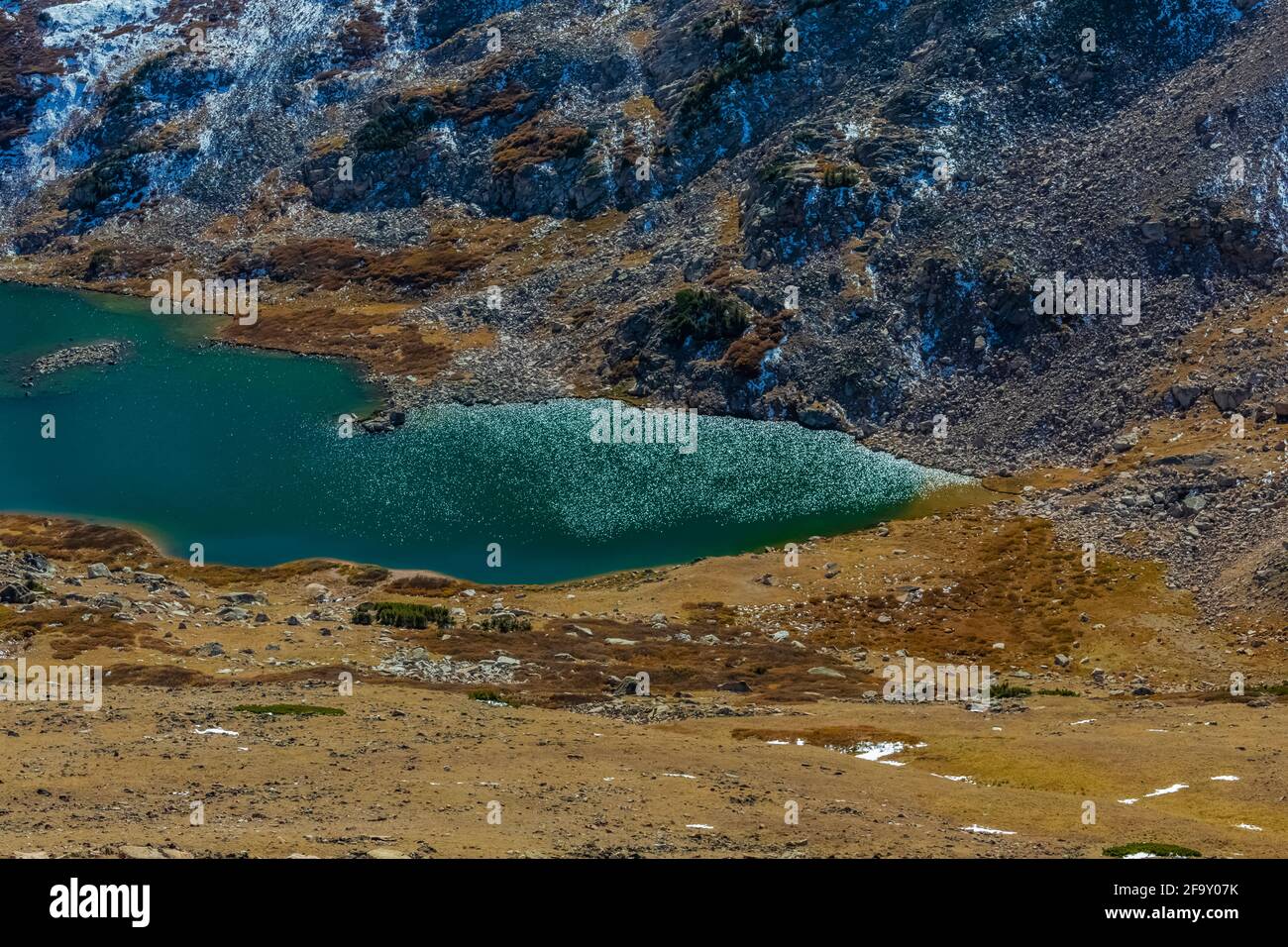 Gardner Lake near Beartooth Pass along Beartooth Highway, Shoshone National Forest, Wyoming, USA Stock Photo