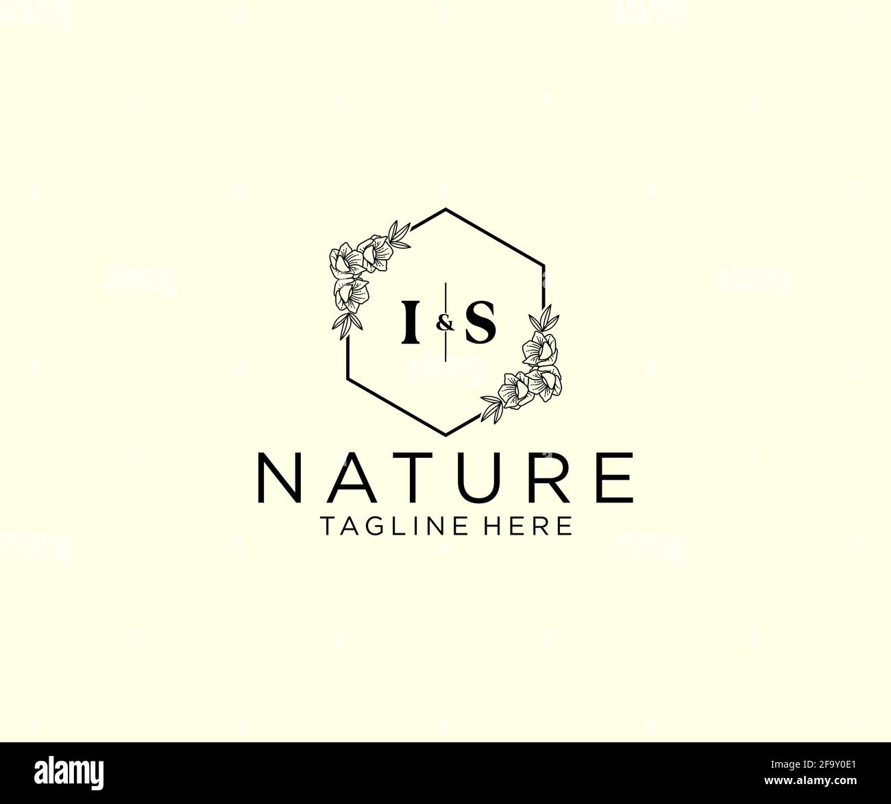 IS letters Botanical feminine logo template floral, editable premade ...