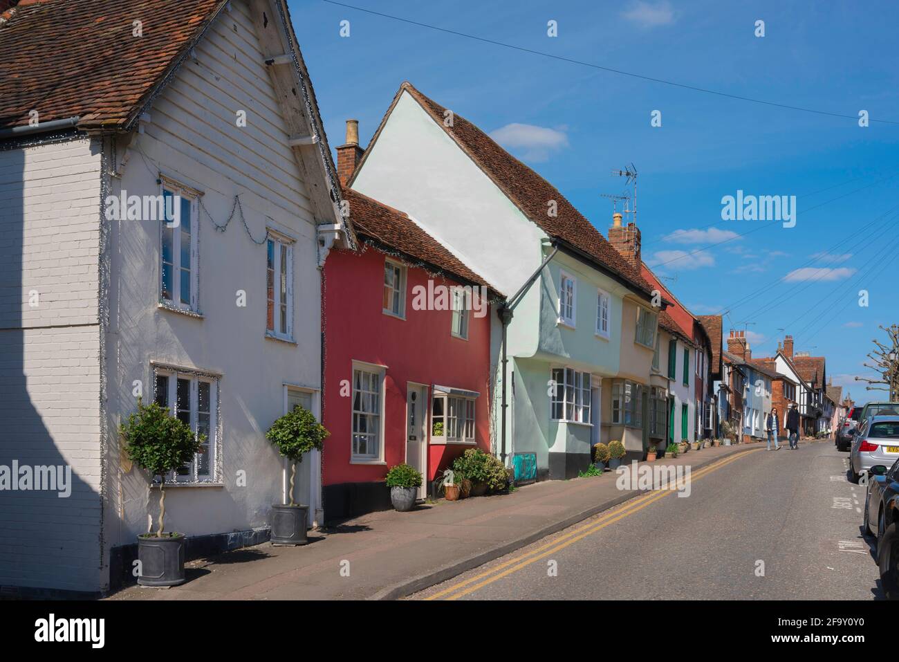 Castle Street Saffron Walden, view of typical colourful late medieval