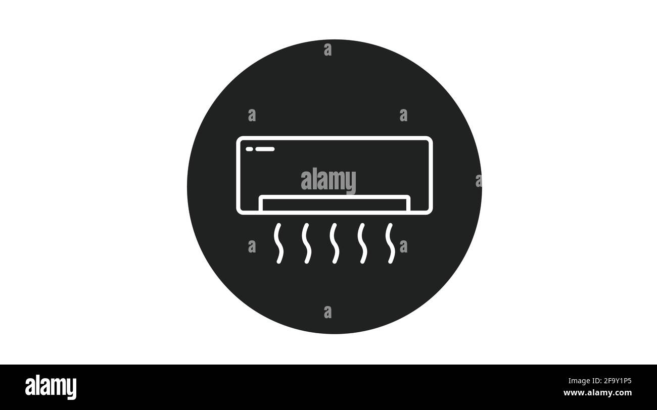 Air Conditioner Icon. Vector isolated black and white air conditioner
