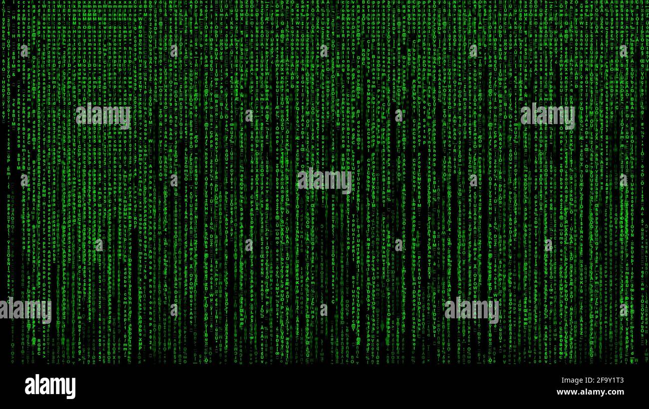 Matrix Style Vertical Text Background Stock Photo