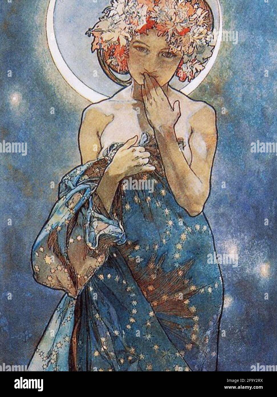 vintage Alphonse Mucha art Nouveau painting artwork Stock Photo - Alamy
