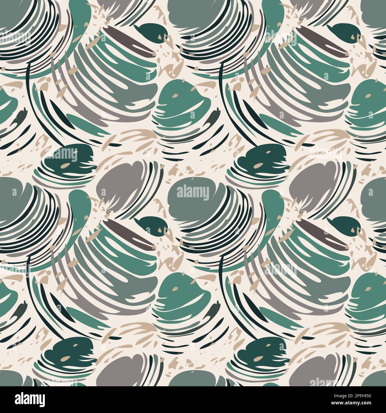 Seashell abstract seamless pattern. Contemporary marine illustration ...