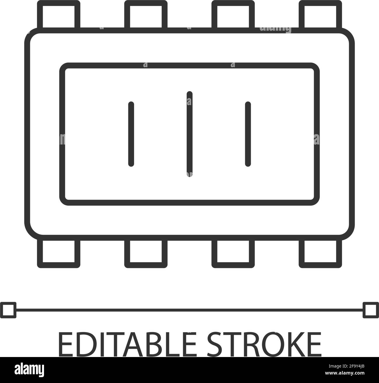 Smart microchip parts linear icon Stock Vector Image & Art - Alamy