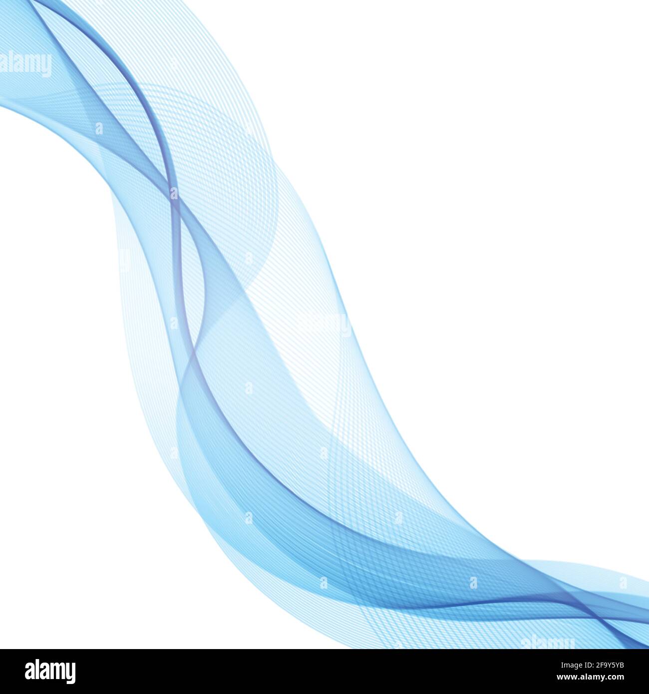 Abstract blue wavy lines on white background - Vector illustration ...