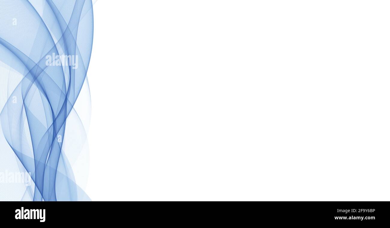 Abstract blue wavy lines on white background - Vector illustration ...