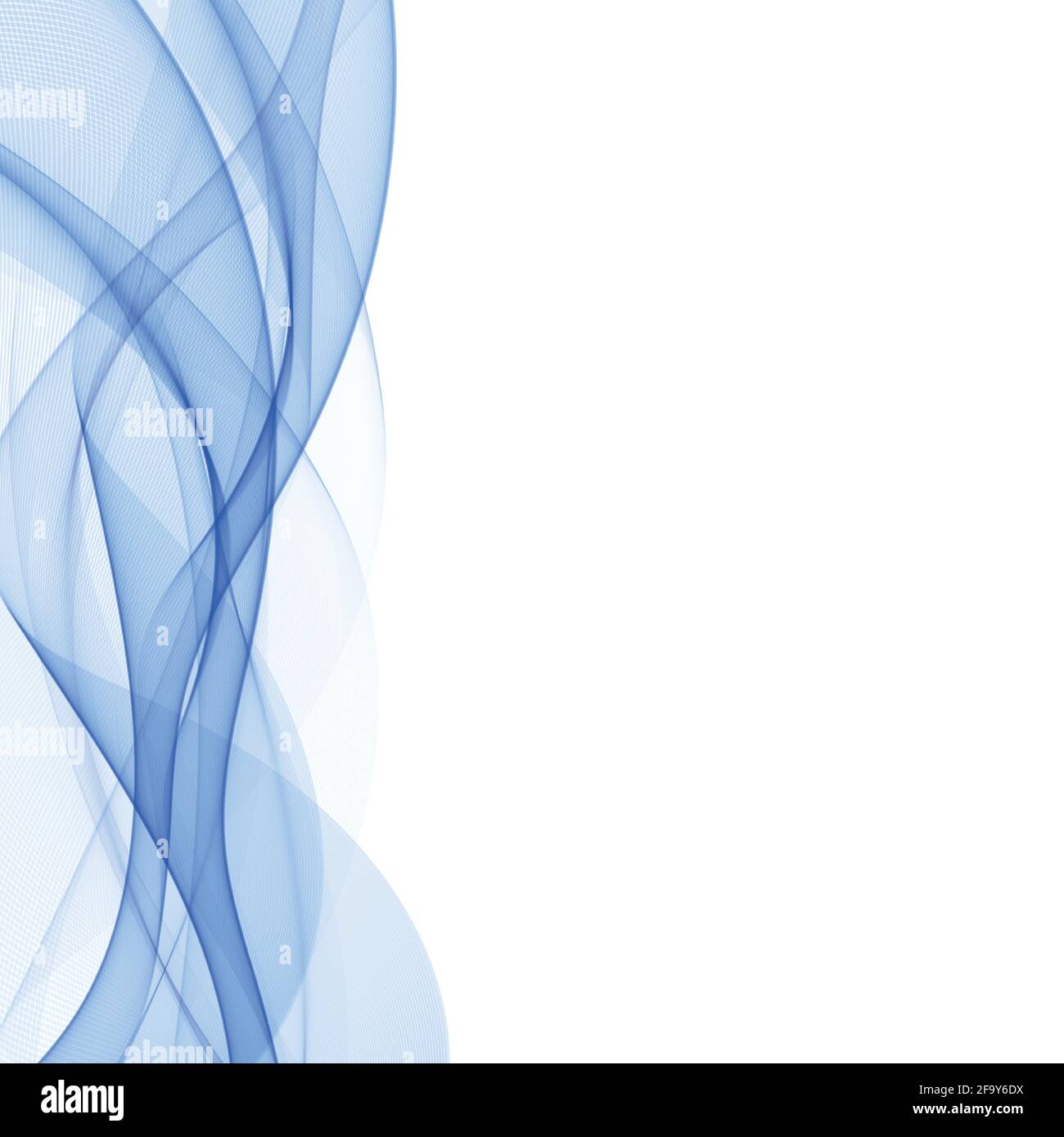 Abstract blue wavy lines on white background Vector illustration