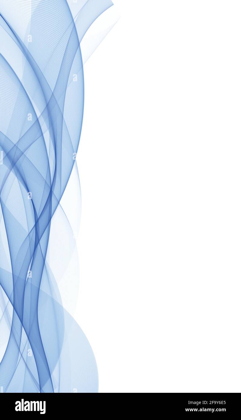 Abstract blue wavy lines on white background - Vector illustration ...