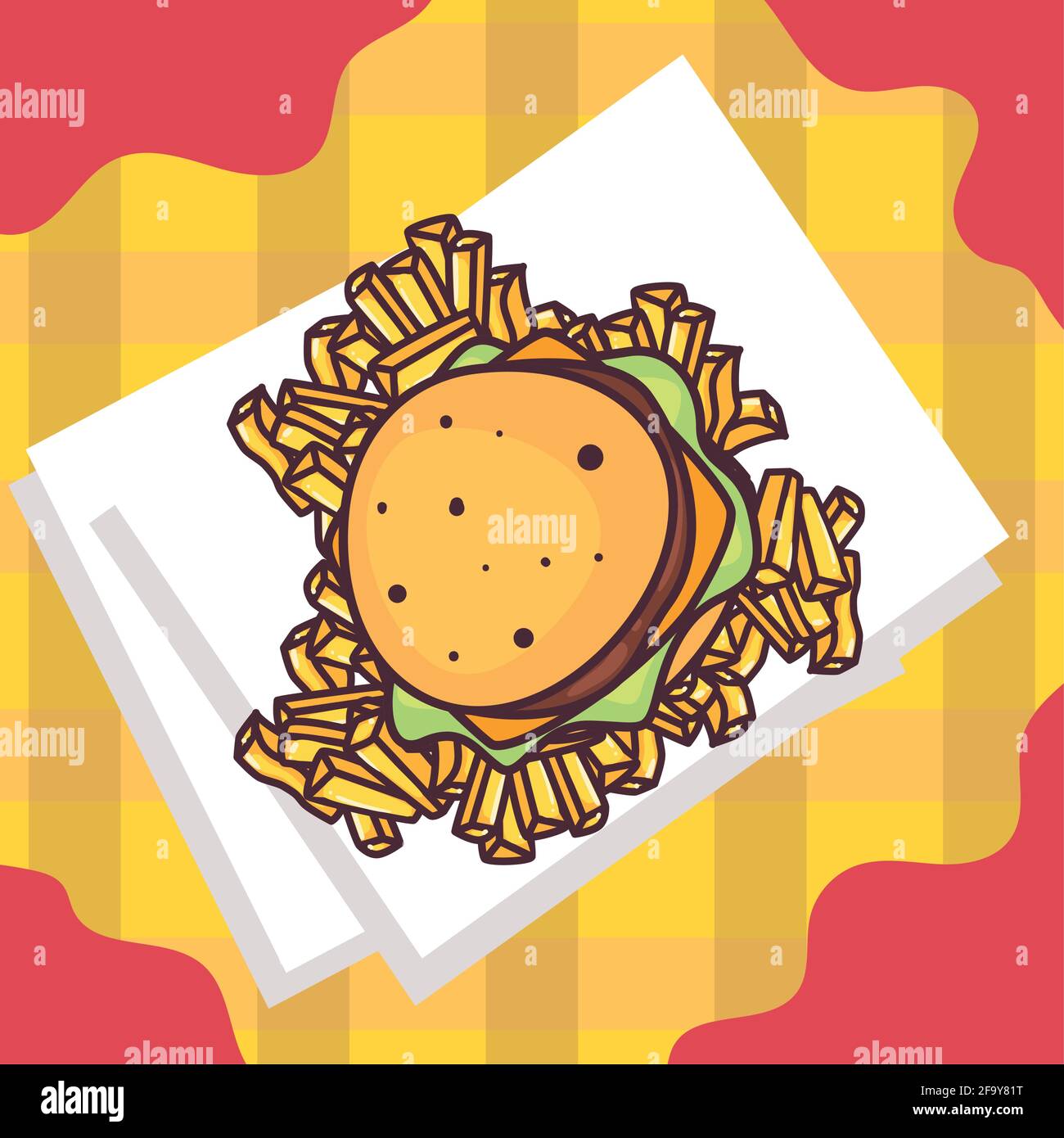 Fast food hamburger and french fries Stock Vector Image & Art - Alamy
